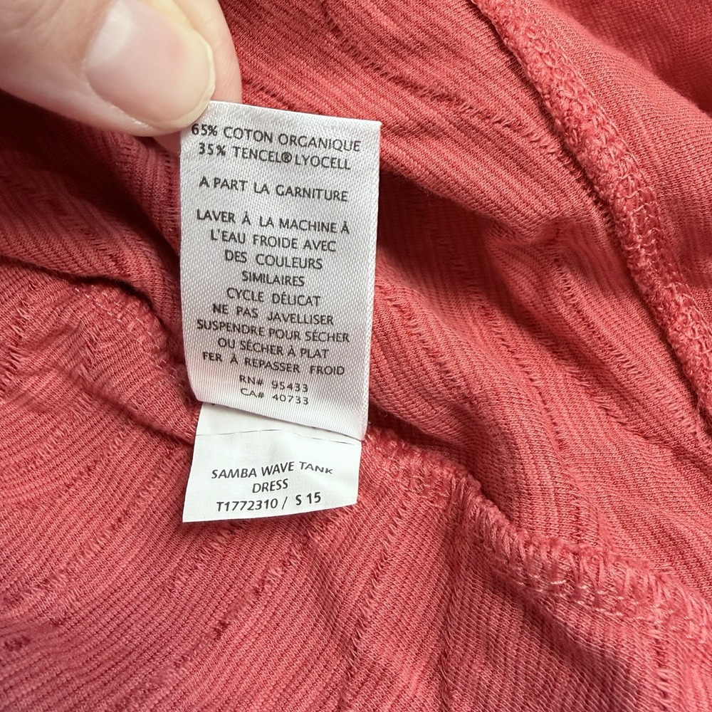 Toad and Co Tank Dress Samba Wave Sz S Clay Red Organic Cotton Stretch Comfy - Picture 8 of 9